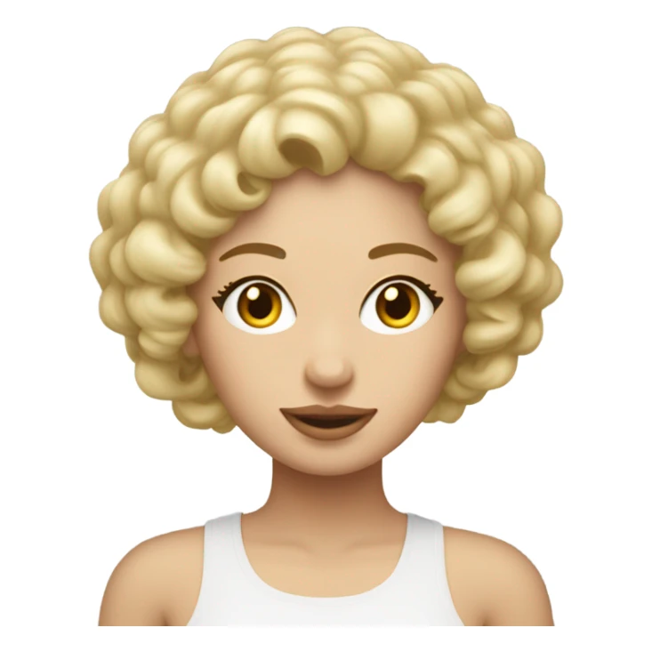 Grosse femme avec cheveux bouclés Blond, ￼￼ sticker