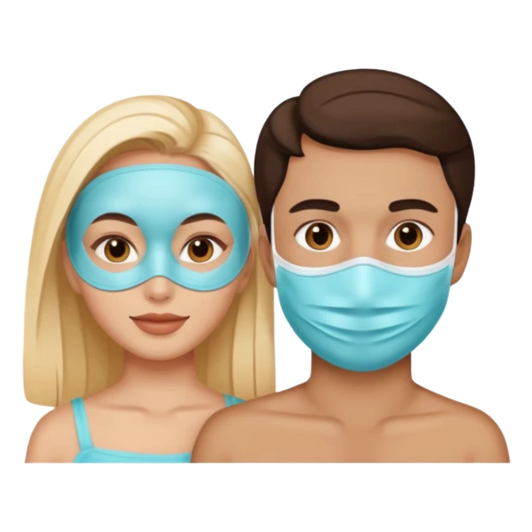 Pareja con mascarilla de belleza sticker