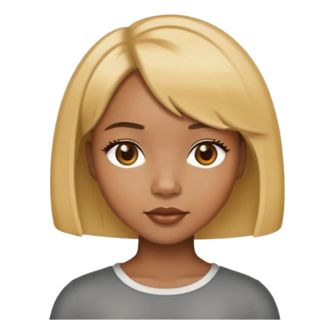 Honey blonde black girl with bob haircut sticker
