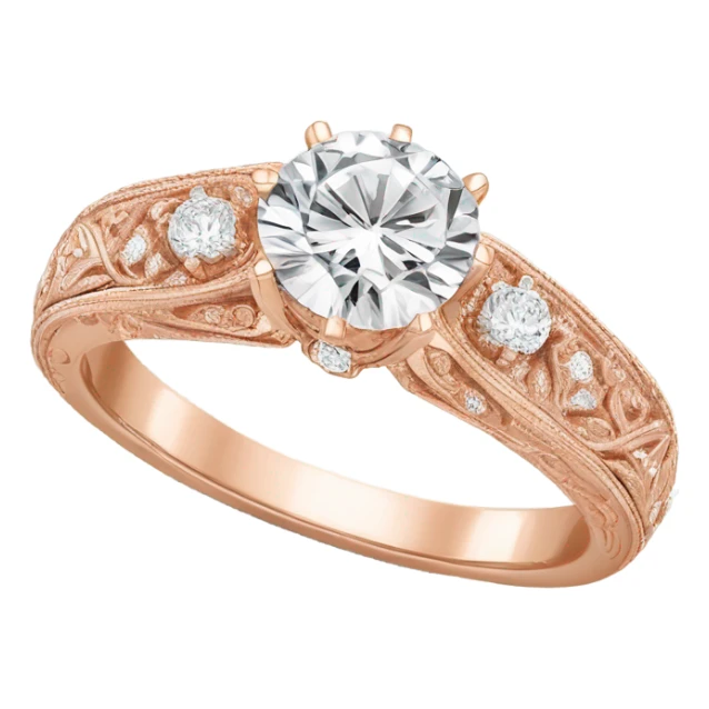Rose gold wedding diamonds ring with g+c imprinted on it  sticker