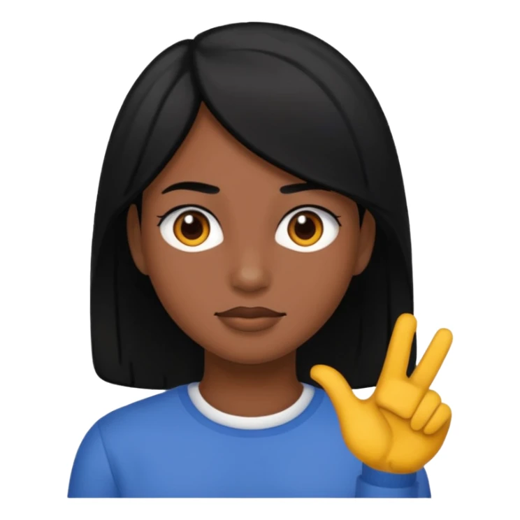 darker skin with black hair sticker