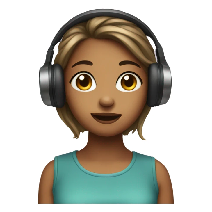 A girl who listens to music sticker