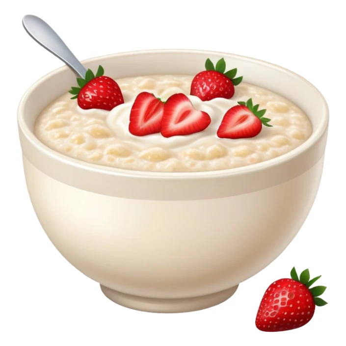 bowl of porridge with fresh strawberries sticker