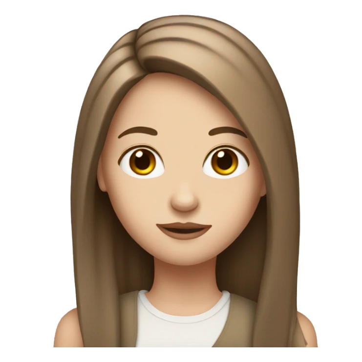 A white girl with brown straight hair sticker