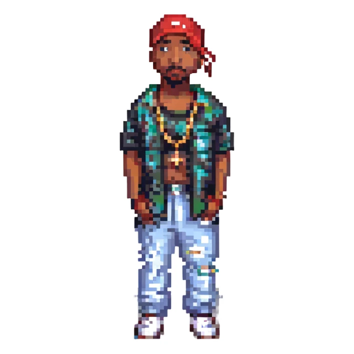 2Pac в полный рост, no background sticker