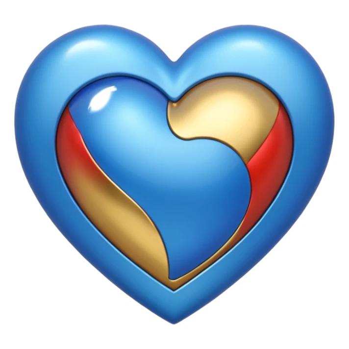 Half blue heart and half Gold heart  sticker
