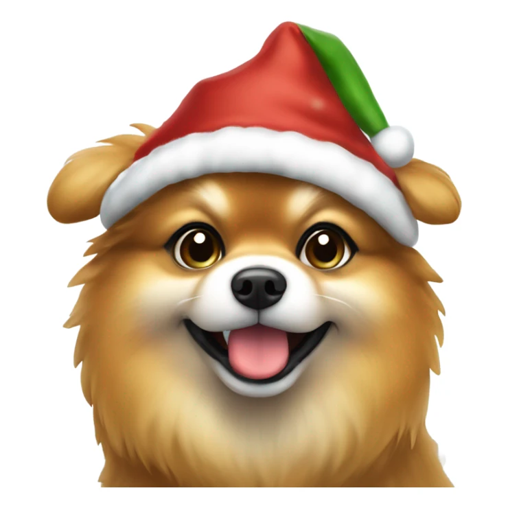 Lulu de Pomerania con gorro de Navidad sticker