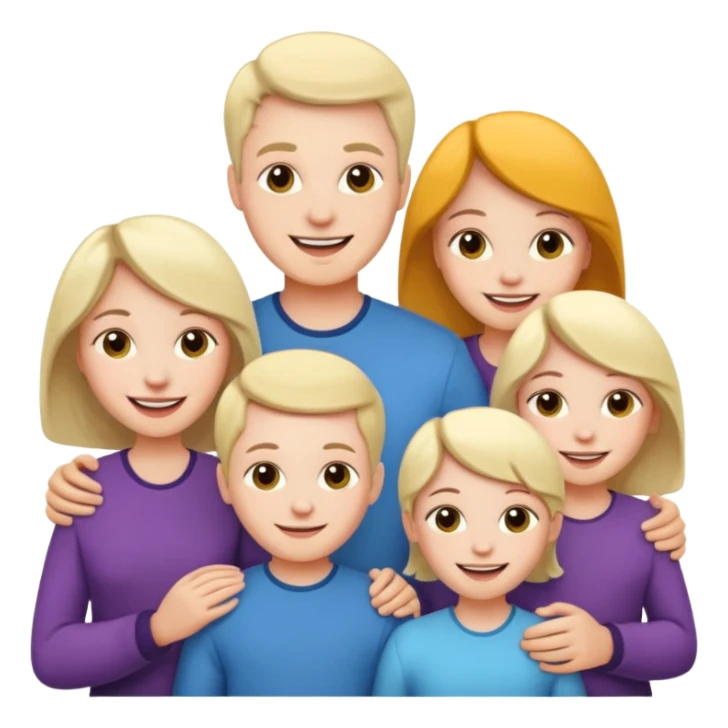Pale skin family of 6 sticker