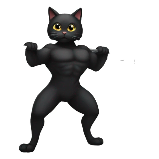 black cat in the gym holding weight sticker