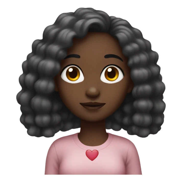 Black girl with heart eyes sticker