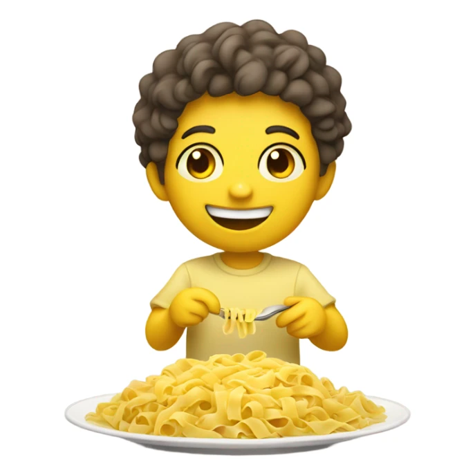 Rosie is cute and yellow eating pasta sticker