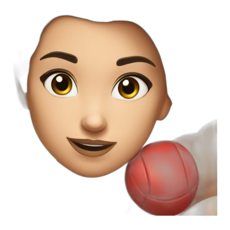 white fit girl show abs biceps and red undercut sticker