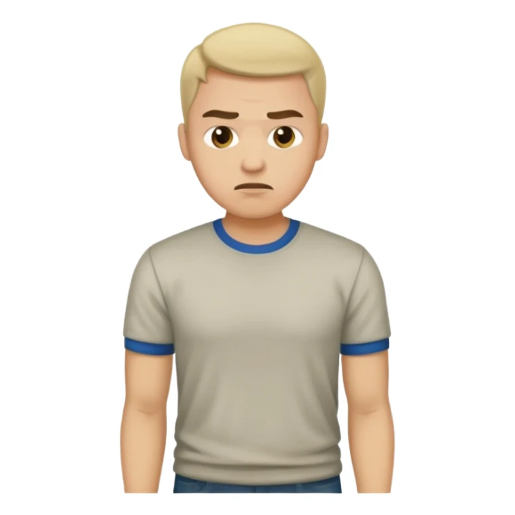 ligth man casual wear disgusted face full body sticker