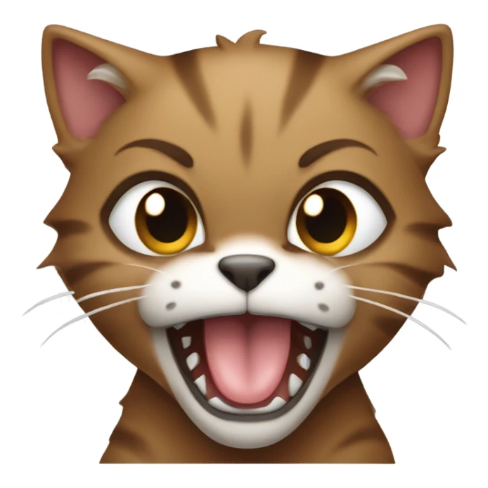 brownt very angry hissing realistic kitten sticker