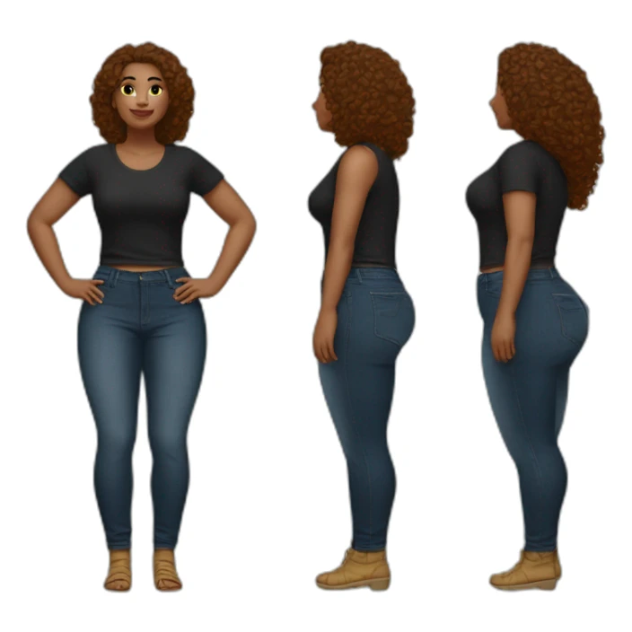 Full body Curvy beauty pants both sides sticker