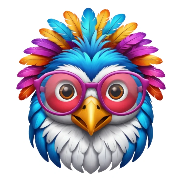 cool colorful bird with glassess sticker