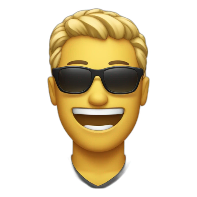 smirking face with sport sunglasses sticker