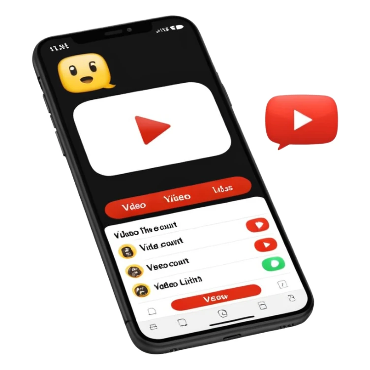 Phone on YouTube app  open showing video with view count sticker