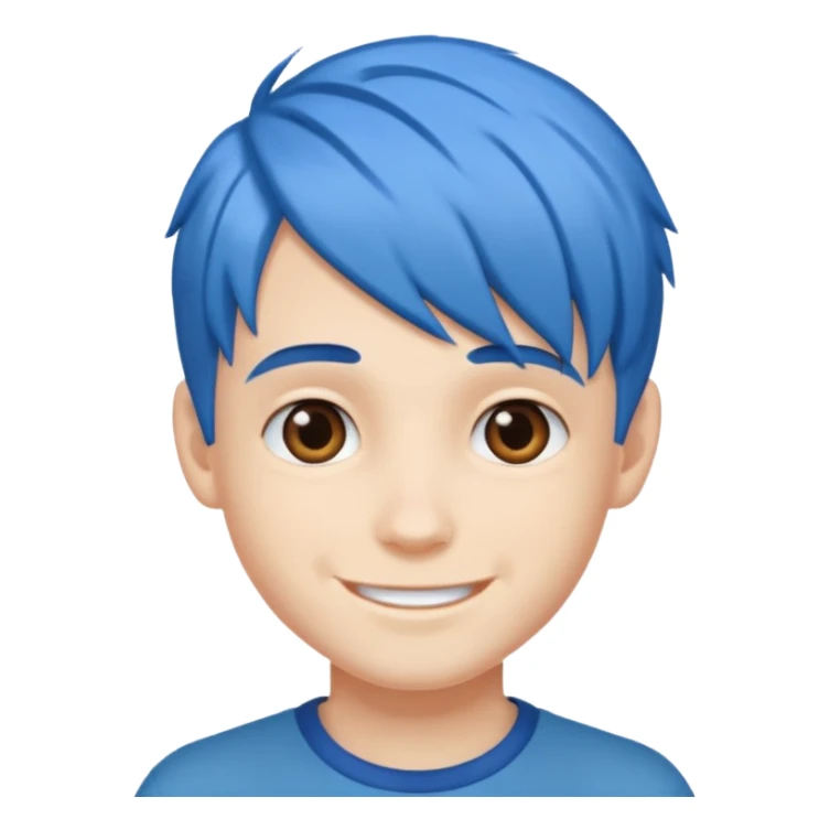blue gamer Boy happy blue hair sticker