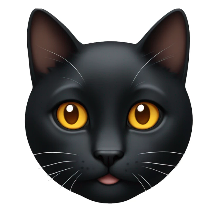 jet black cat with amber eyes with a white patch on his throat sticker