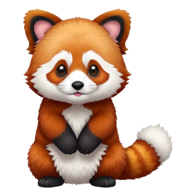 full body of red panda, front view sticker