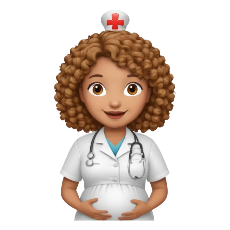 pregnant curly nurse sticker