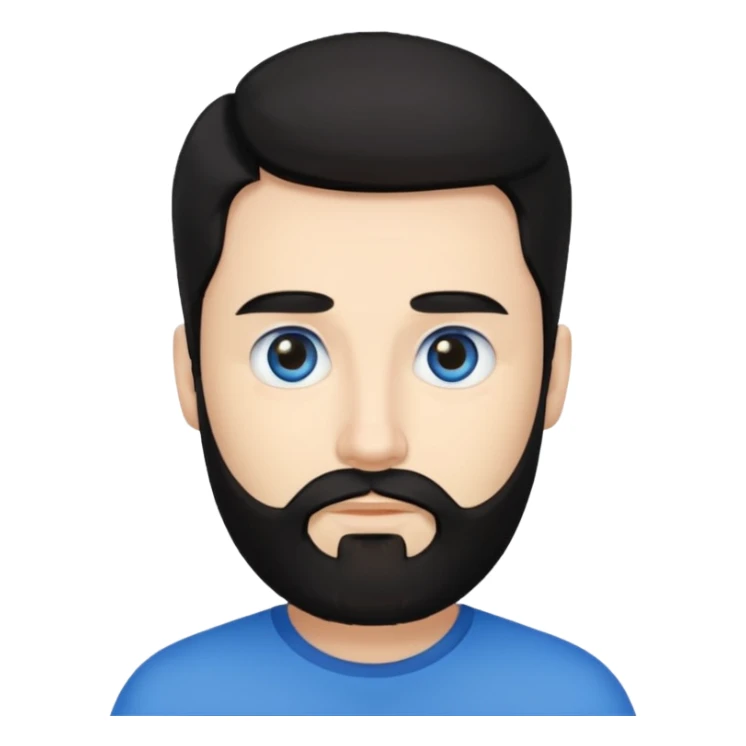 Hombre blanco con barba, su cabello es negro sticker