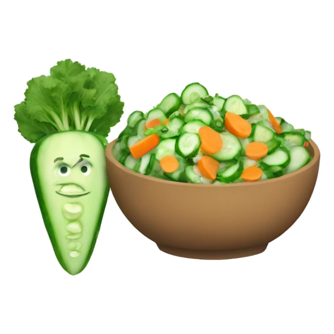 green carrot and cucumber salad sticker