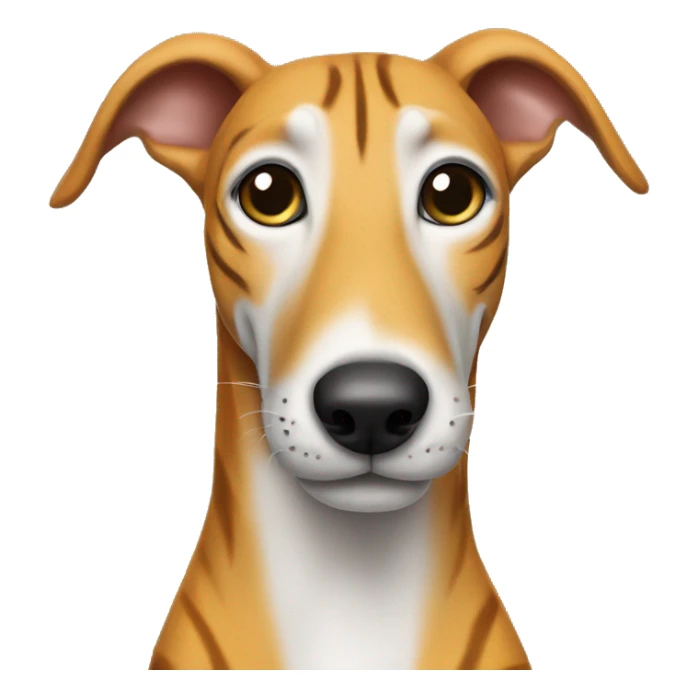 tiger greyhound on its and nose. is standing sticker