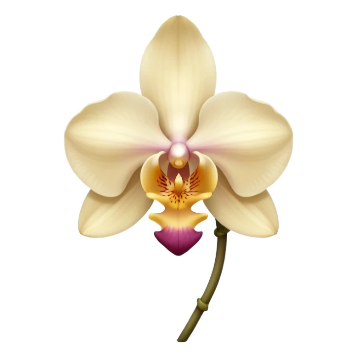 orchid flower, light beige color, no leaves, one piece only sticker