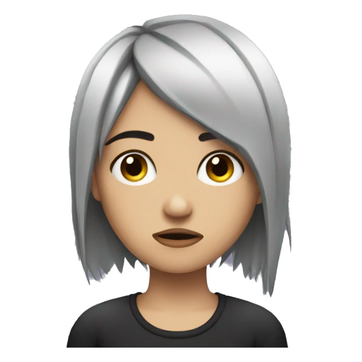 Sad emo girl with chopped hair  sticker