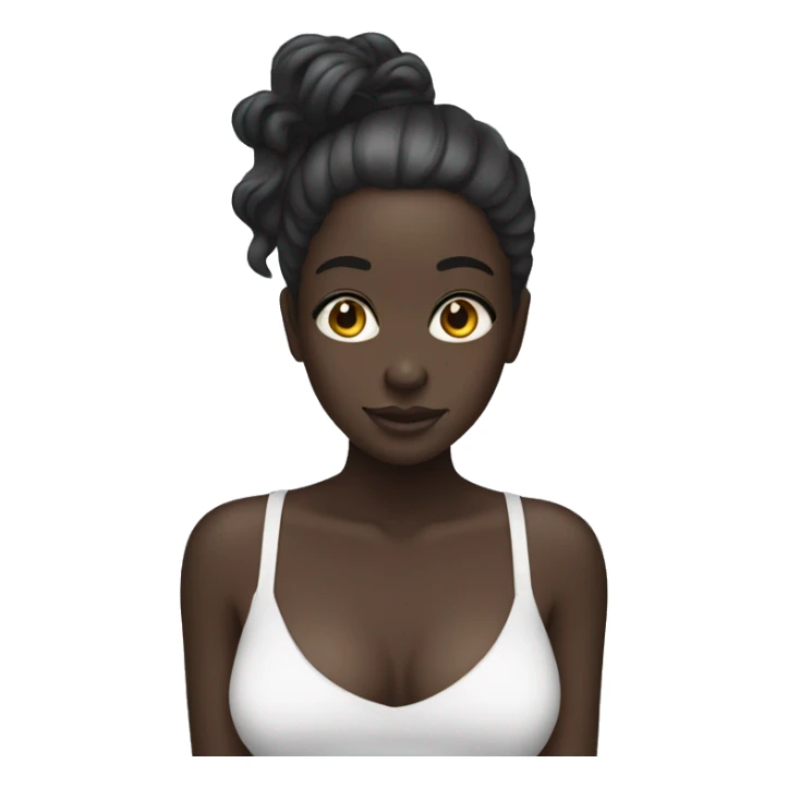 Dark skinned girl washing hair sticker