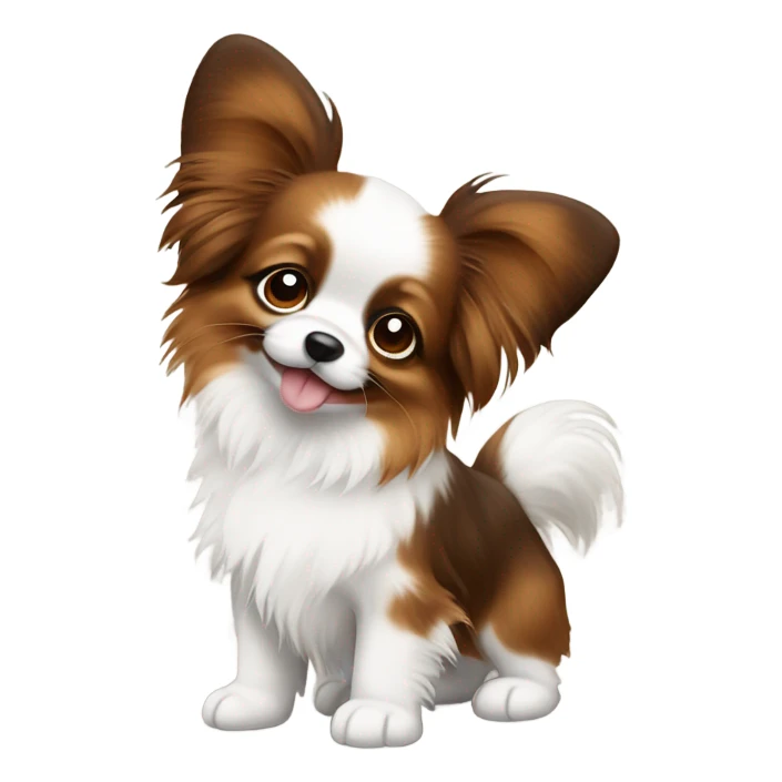 Cute papillon puppy brown and white  sticker