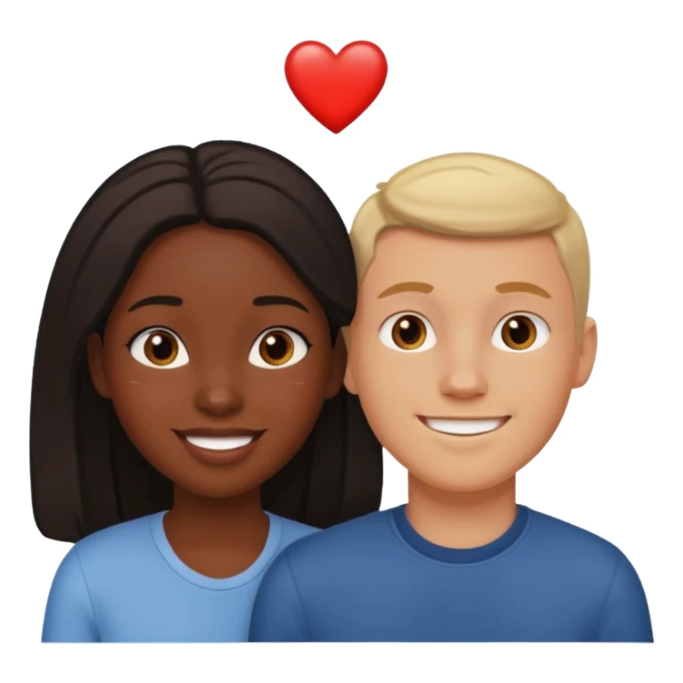 Couple in love black girl and white boy  sticker