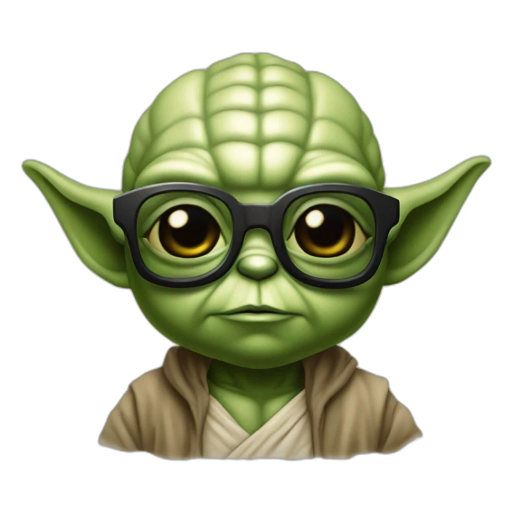 bébé Yoda avec lunettes de Thug Life avec dans sa main BFF sticker