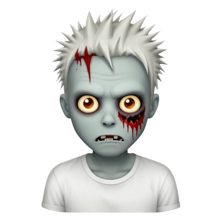 zombie with spiky emo hair and white shirt emoji sticker