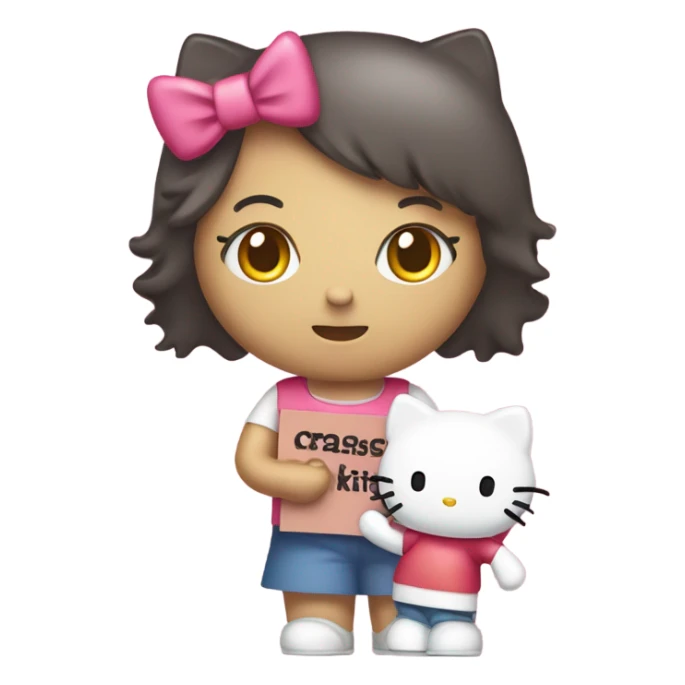 Hello kitty with a sign that says “don’t crash OUT sticker