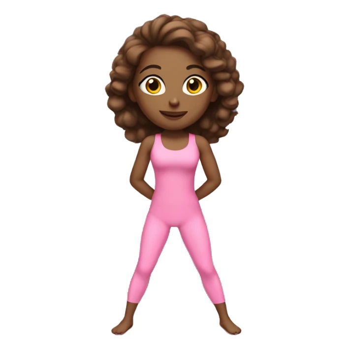 Light Brunette doing yoga pink outfit  sticker
