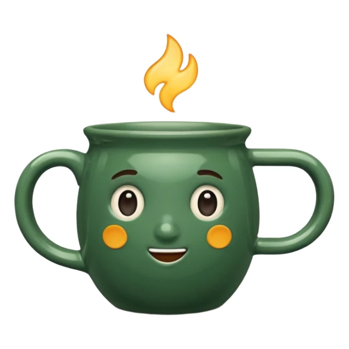 mug, vintage style, deep green color sticker