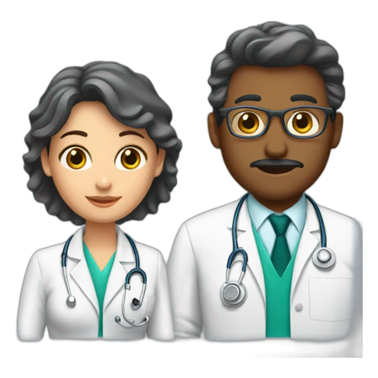 Neurologist and gynecologist in love sticker