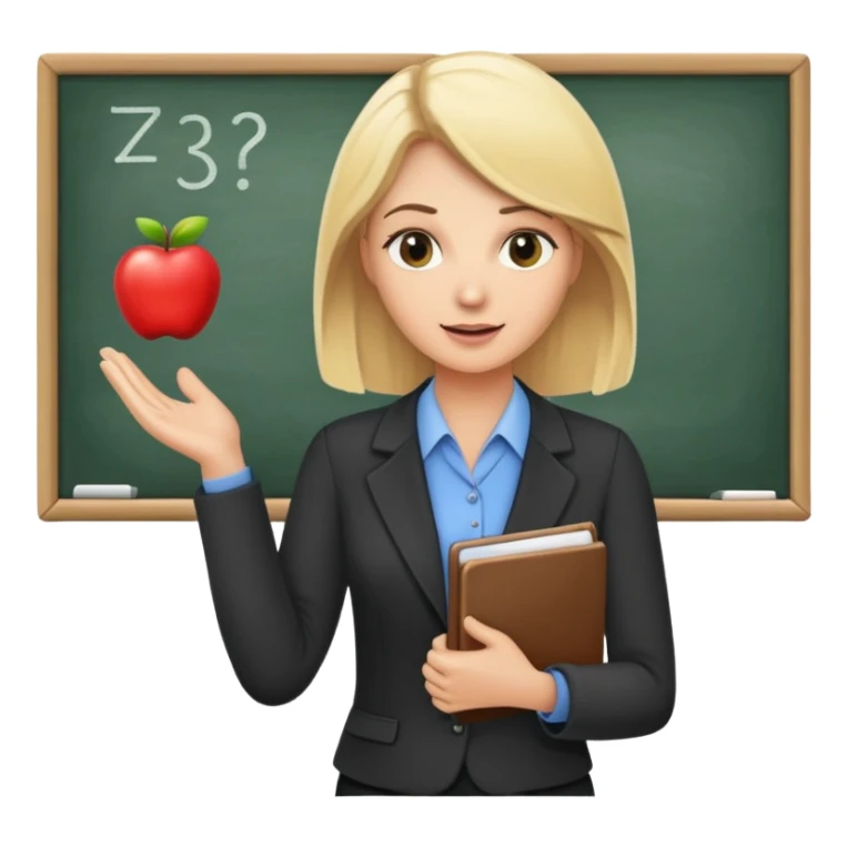 blonde teacher explains a new theme of lesson sticker