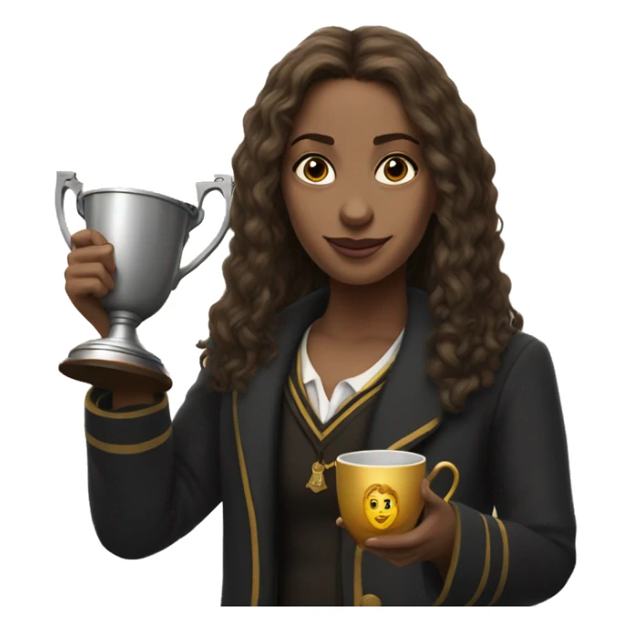 Hermione holds the winner's cup in her hand sticker