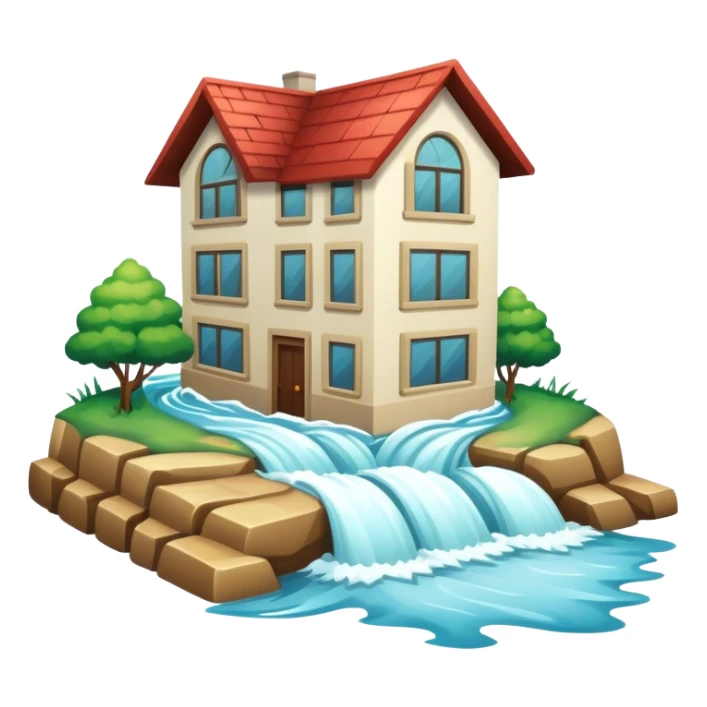 A flood with rushing water and submerged surroundings sticker