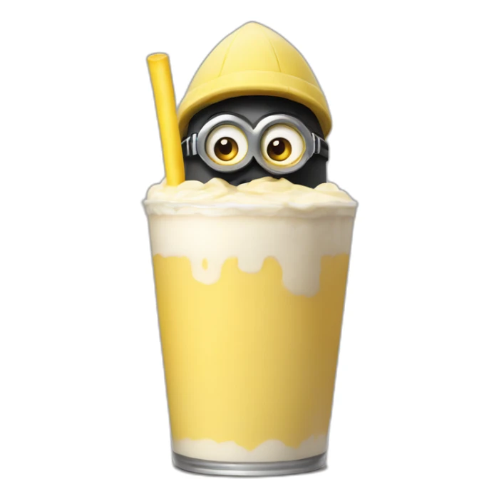 Gang member minion holding an banana milkshake sticker