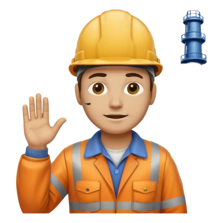 Engineering Oil plant worker in spilled clothes, funny sticker