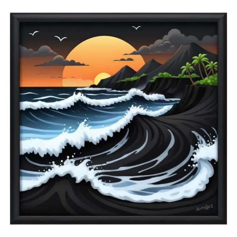 icelands black sand beach sticker