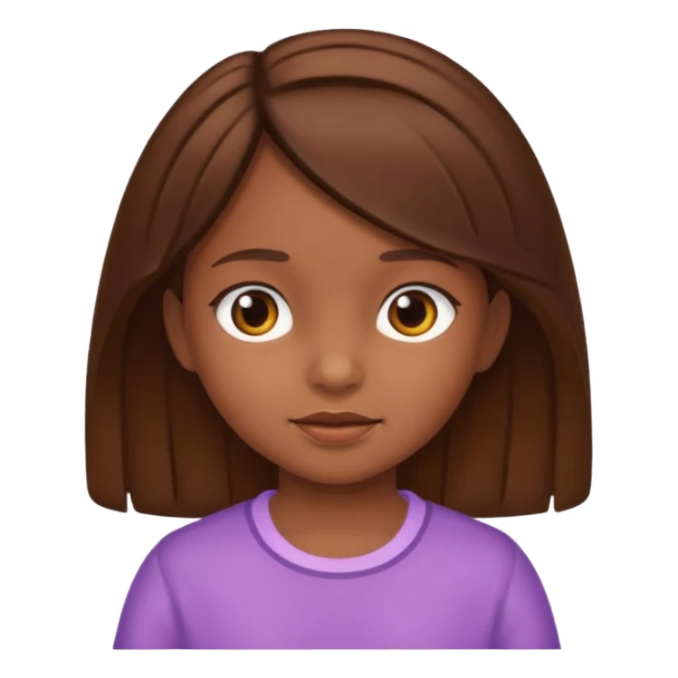 Child girl brown  sticker