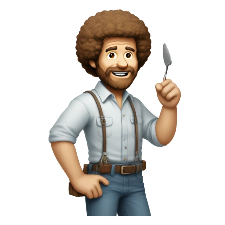 Bob ross that draws the letters 'VDP' sticker