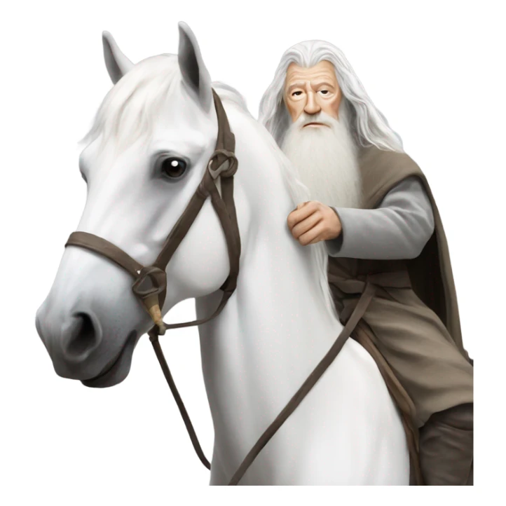Gandalf the  white on white horse sticker