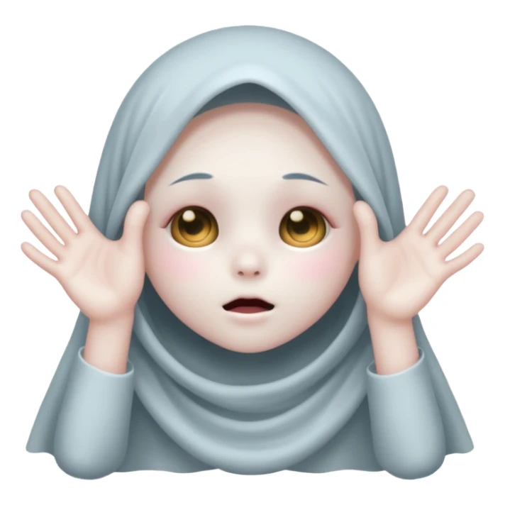 Okay those are wonderful, now make the ghost cover his eyes with cute little hands. Make sure the blush and the cuteness is retained sticker